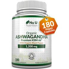 Organic Ashwagandha KSM-66 1200mg 180 Vegan Capsules