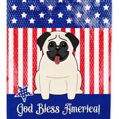 Beige Flags & Accessories Patriotic USA Pug Cream Garden Flag 2-Sided 2-Ply