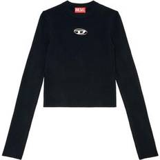 Woman Jumpers Diesel Viscose Mélangée Côtelée Oval D - Black