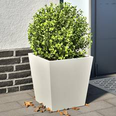 vidaXL Plantekrukker 2 Stk 40x40x40 cm Stål Hvid Plantekasse