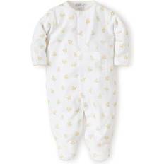 White Bodysuits Kissy Kissy Baby's Hatchling Print Cotton Footie - Yellow