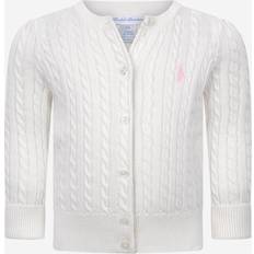 S Cárdigans Logo-embroidered Cable-knit Cotton Cardigan 9 Months - Warm White