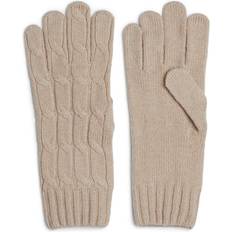 Beige - Dam Handskar Tommy Hilfiger Cable Knit Wool Rich Gloves - Beige