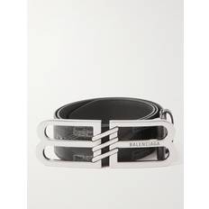 Balenciaga Accessories Balenciaga Logo-Embellished Monogrammed Coated-Canvas Belt - Men - Black