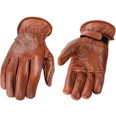 Tattoo Leather Gloves - Brown