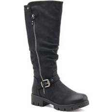 Pavers Shoes Pavers Chunky Long Boots WOIL40029 - Black