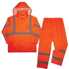 Disposable Coveralls Ergodyne Unisex Hi-Vis Lightweight Rain Suit