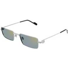 Cartier Dam Solglasögon Cartier Modern Rectangular Metal Frame Sunglasses - Gray