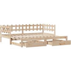 90 cm Senge vidaXL Daybed Med Udtræk Og Skuffer Uden Madras 90x200 cm