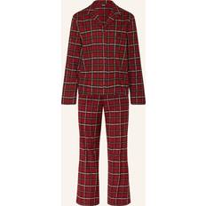 Flanell Pyjamasar BOSS Dam Holiday Long Set Pyjama - Mörkröd 605