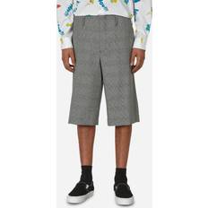 Comme des Garçons Byxor & Shorts Comme des Garçons Checked Wool Shorts - Black