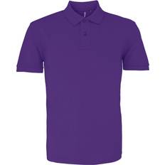 Purple Polo Shirts ASQUITH & FOX Plain Short Sleeve Polo Shirt Purple