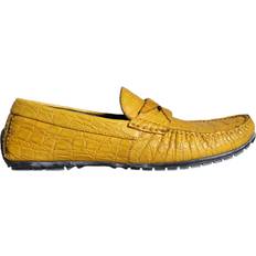 Men - Yellow Low Shoes Dolce & Gabbana Yellow Leather Loafer Shoes Yellow