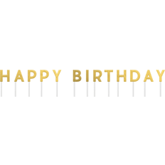 Gold Cake Candles Amscan Happy Birthday Pick Candles, 2-1/4" Gold, Pack Of 13 Candles