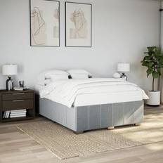Senge & Madrasser vidaXL Uden Madras 140x200 cm Stof Lysegrå Sengeramme