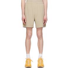Sporty & Rich Taupe Serif Shorts Elephant