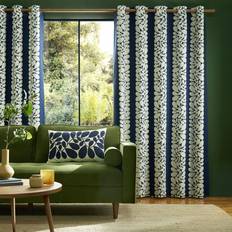 Orla Kiely White Curtains Orla Kiely Sycamore Stripe Curtain 229 cm x 229 cm Drop - Blue