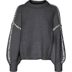 Vero Moda Klær Vero Moda Feng Pullover - Grey/Asphalt