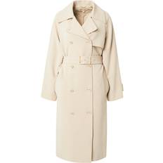 Gabardina - Gris Abrigos Textured Crepe Trench Coat - Natural