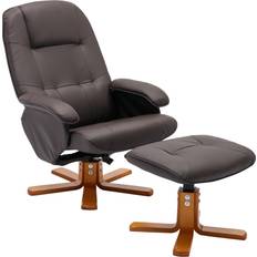 AnwickNomo Modern Faux Leather Recliner Chair with Ottoman Armchair