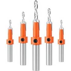 AlwaysH Always 5pcs Wood Countersink Drill Bit hss Countersink Tapered 10MM Hex Shank, Countersink Drill Bit Chamfer Drill Bit Set for Woodworking