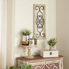 Deco 79 Wood Panel 25 H x 10 W Sculpture Wall Decor