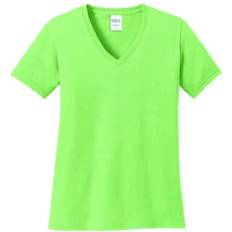 Clothing Port & Company LPC54V Women's V-Neck T-Shirt Neon Green