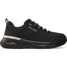 Skechers Duraleather Lace-Up Memory Foam Runners - Black