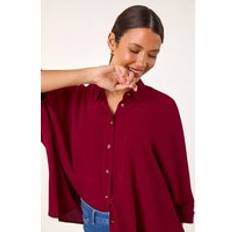 Elastane/Lycra/Spandex - Women Shirts Roman Relaxed Smart Stretch Shirt - Maroon