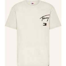 Tommy Hilfiger Beige T-shirts Tommy Hilfiger Short Sleeve Round Neck Cotton T-Shirt - Beige