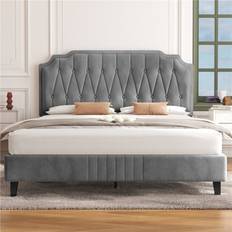 Beds & Mattresses Yaheetech 4Ft6 Double Upholstered Bed Frame - One Size