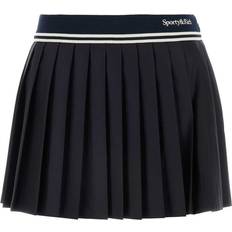 Denim Skirts - Wool Sporty & Rich Abigail Wool Pleated Skirt Navy/Cream