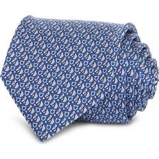 Blue - Men Ties Ferragamo Silk Classic Gancini Horse Tie - Blue