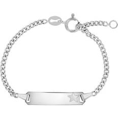 Children Bracelets In Season Jewelry 925 Sterling Silver Traditional Tag ID Kids Bracelet With Engraved Star