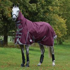 Equestrian Weatherbeeta ComFiTec Plus Dynamic II Combo Neck Mediumweight 220g Turnout Rug Maroon/Grey/White (6'6)