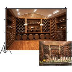 Photo Backgrounds Laeacco French Wine Cellar Backdorps 10x6.5ft Vinyl Photography Background Wooden Board Storage Champagne Red Wine Celebration Party Business Man Adults Photo Protrais Artistic Studio Props