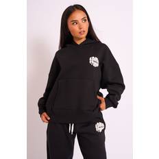 High comfort Tops Public Desire Bubble Logo Oversized Hoodie - Black