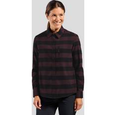 Flanell Oberteile Odlo Women's Essential Shirt L/S - Braun/Schwarz