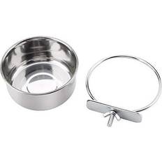 Pets HEEPDD Stainless Steel Bird Food Water Cup - Small Pet Cage (S)