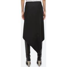 Wool Skirts Helmut Lang Aysymmetric Wool Midi Skirt - Black