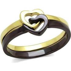 Brown Rings TK2548-6 Women IP Gold & IP Dark Brown Stainless Steel Ring with No Stone in No Stone