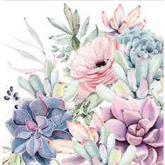 Pack of 20, 3-ply Paper Napkins, Luncheon Size, 33 x 33 cm Succulent Love