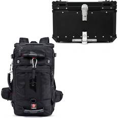 Bagtecs Set: Motorrad Rucksack HK4 45Ltr sw mit Alu Top Case XB65 Alu univ. Liter sw