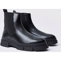 boohooMAN Mens Chelsea Stiefel - Schwarz