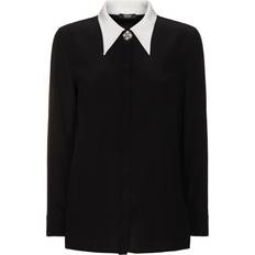 Versace Overhemden Versace Crepe De Chine Shirt - Schwarz