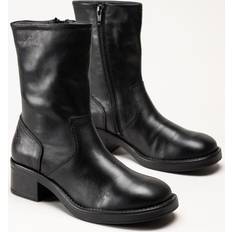 Rosa Negra Svarta Boots i Skinn - Black