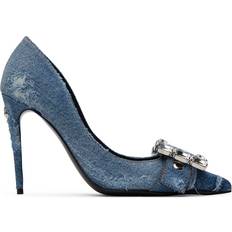 Dolce & Gabbana Heels & Pumps Dolce & Gabbana Patchwork Denim Heels Blue