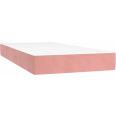 vidaXL Pocketresårmadrass Rosa 100x210x20 cm Sammet Resårbotten