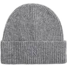 Calvin Klein Vrouw Hoofddeksels Calvin Klein Beanie Met Labelstitching - Lichtgrijs