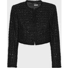 ROTATE Birger Christensen Rotate Jacka Boucle Crop - Svart